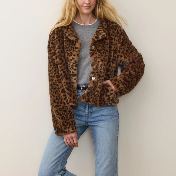 Marine Layer Tessa Leopard Jacket - Small NEW WITH TAGS NWT - Picture 2 of 10